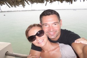 A selfie from the Penisula with the beach in the background.