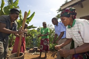 Photo taken for the Shagga-tribe making coffee at the foot of Kilimanjaro.