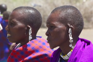 Masai-woman using large and heavy jewelers in their ears.