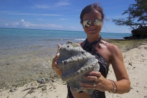 One of the enormous shells we found on Misali.