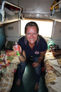 Our travelmate Hanne with a license to kill bugs!